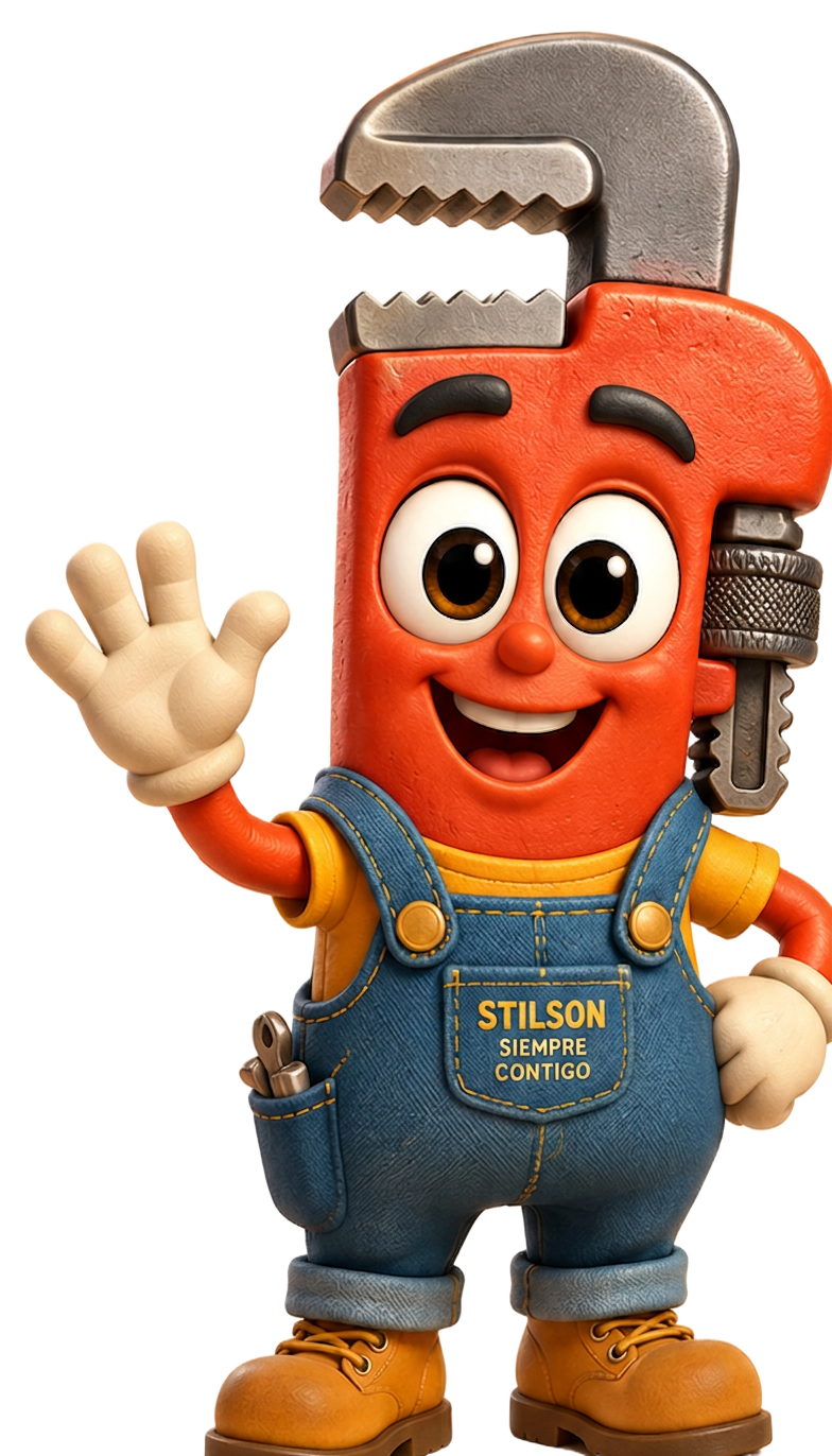 Stilson, llave de tubos animada de Construcciones Cartagena para plomería urgente en Cartagena